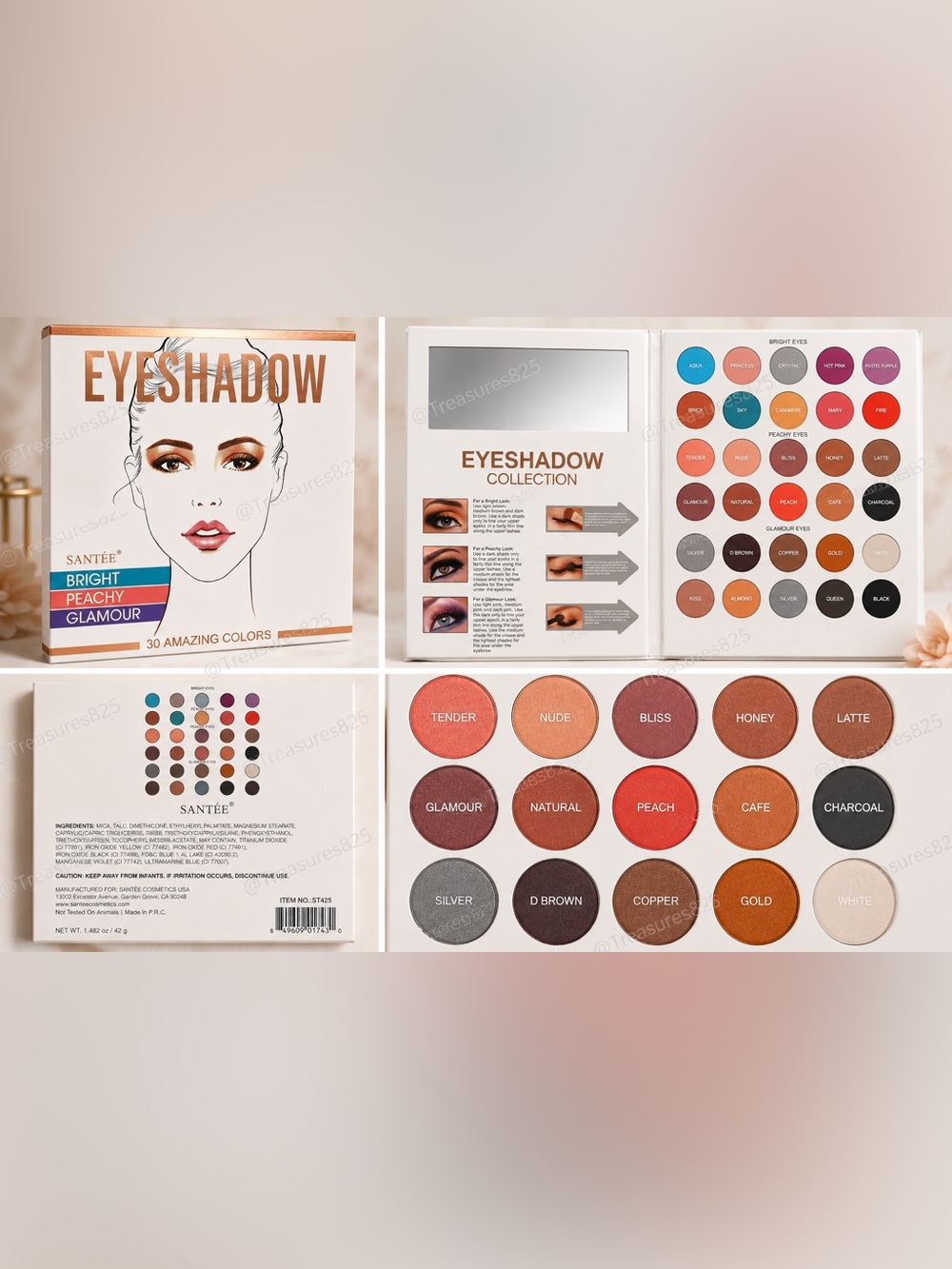 Santee Eyeshadow Palette 30 Color Makeup Palette | Brand New